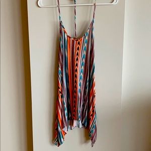 En Creme Trapeze Loose Print Tank Top